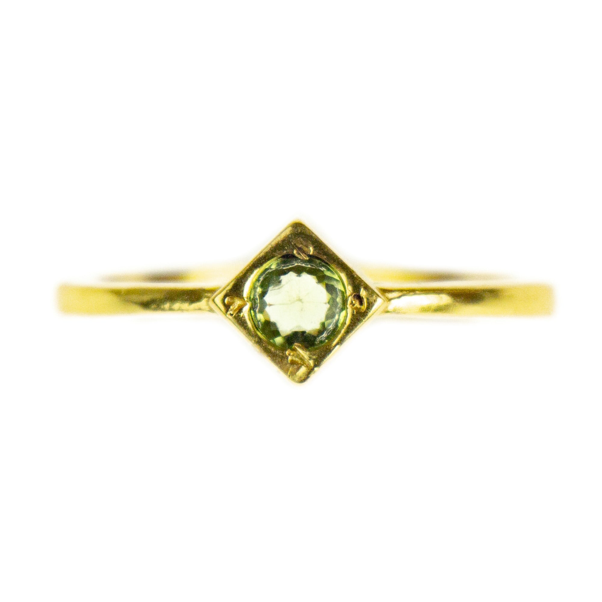 Peridot Gemstone 18K Gold-Plated Stackable Ring