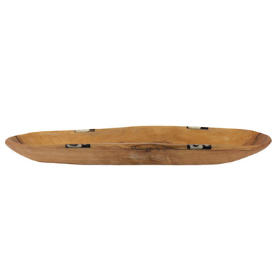 Oblong Nested Olive Wood Serving Bowls, Set of 3