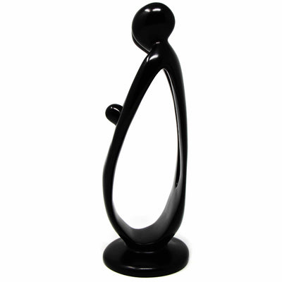 Soapstone Family 2 Parents 1 Child 10 inch- Painted Black