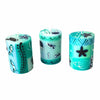 Unscented Hand-Painted Votive Candles, Boxed Set of 3 (Samaki Design)