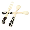 Handmade Natural Bone 3-Piece Appetizer Set - 2 Spoons and 1 Fork