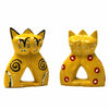 4-inch Soapstone Love Cats Sculpture in Yellow