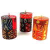 Unscented Hand-Painted Votive Candles, Boxed Set of 3 (Bongazi Design)
