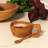 Reclaimed Olive Wood Salt Pot and Spoon