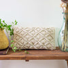 Macrame Pillow, Rectangular Beige with Insert