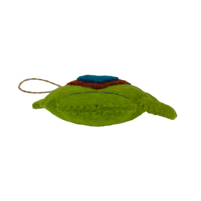 Handcrafted Felt Tea Pot & Tea Cup Ornament Set, Avocado Green