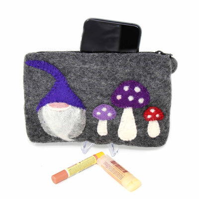 Handcrafted Gnome & Mushroom Pouch