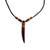 Bone Tooth Necklace on Leather Chain with Brass Closure- Black with Etch