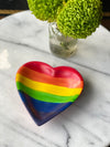 Rainbow Soapstone Heart Trinket Bowls, Set of 2