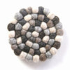 Felt Ball Trivets: Round, Greys