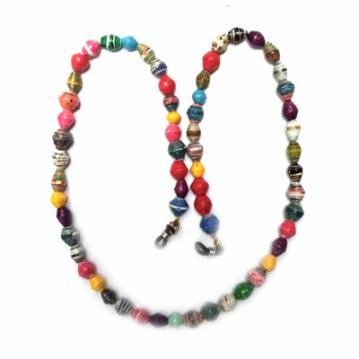 Eyeglass Paper Bead Chain, Colorful Round Beads