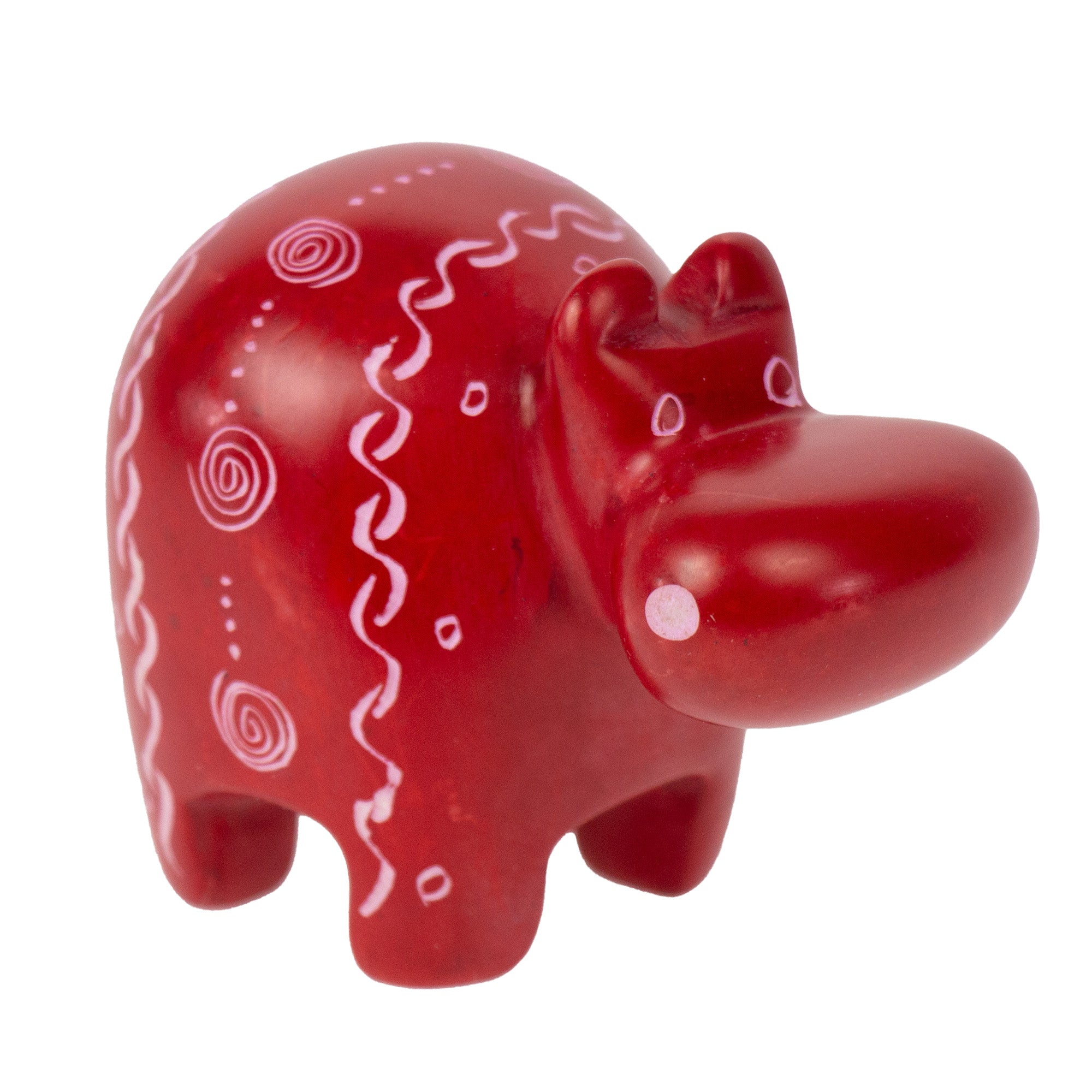 Soapstone Hippo - Large - Red