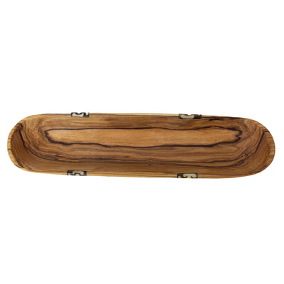 Oblong Nested Olive Wood Serving Bowls, Set of 3