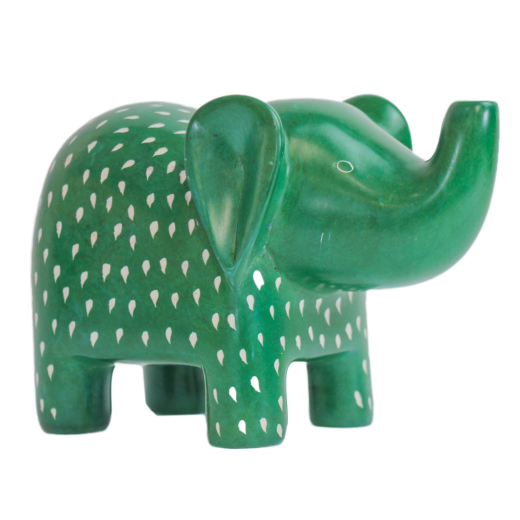 Extra Large Soapstone Elephant Sculpture - Green