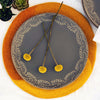 Handmade Felt Paisley Placemat Chargers in Honeybee Yellow, Set of 4