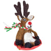 Handmade Sledding Dasher Reindeer Felt Ornament