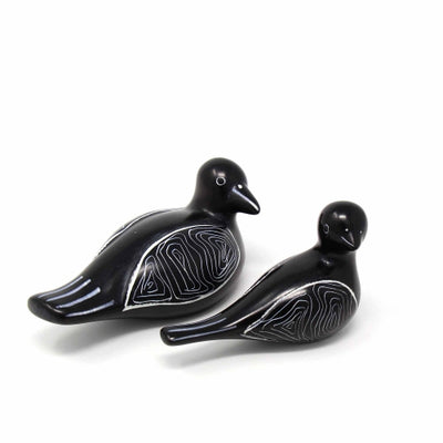 Soapstone Black Birds - Set of Two