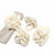 Set of 4 Napkin Rings, Cream Zinnias