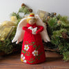 Handcrafted Felt Angel Tree Topper/Tabletop Decor, Red
