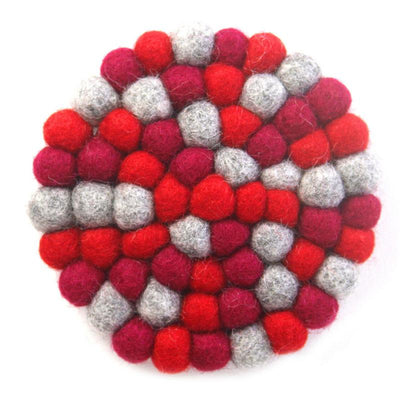 Felt Ball Coasters: 4-pack, Chakra Reds