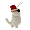 Handcrafted Felt Calico Santa Cat Felt Ornament