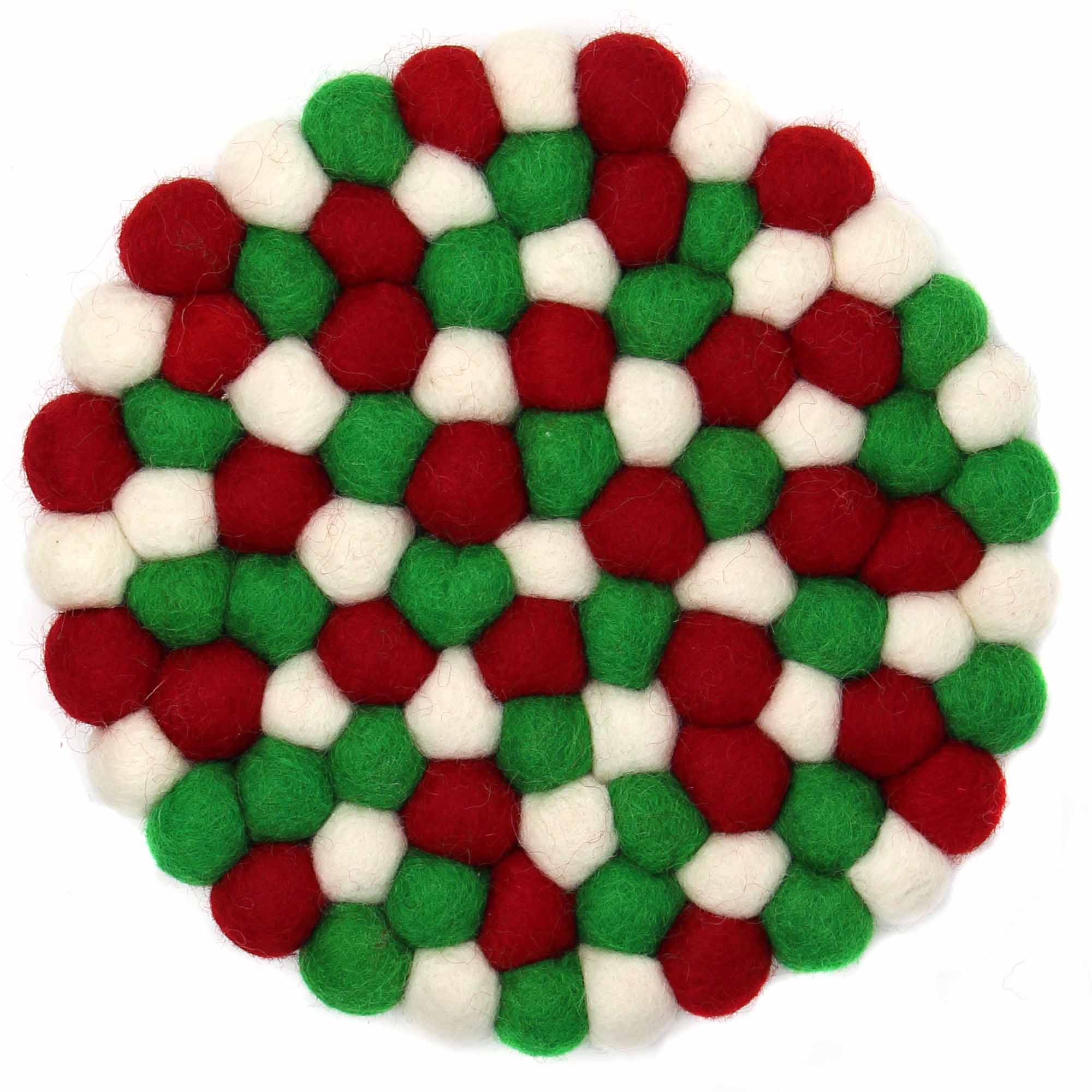 Felt Ball Trivet: White Christmas