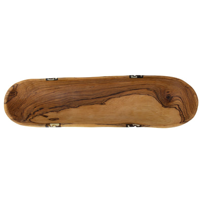 Oblong Nested Olive Wood Serving Bowls, Set of 3