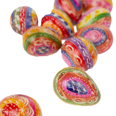 Colorful Carved Soapstone Eggs, Set of 10