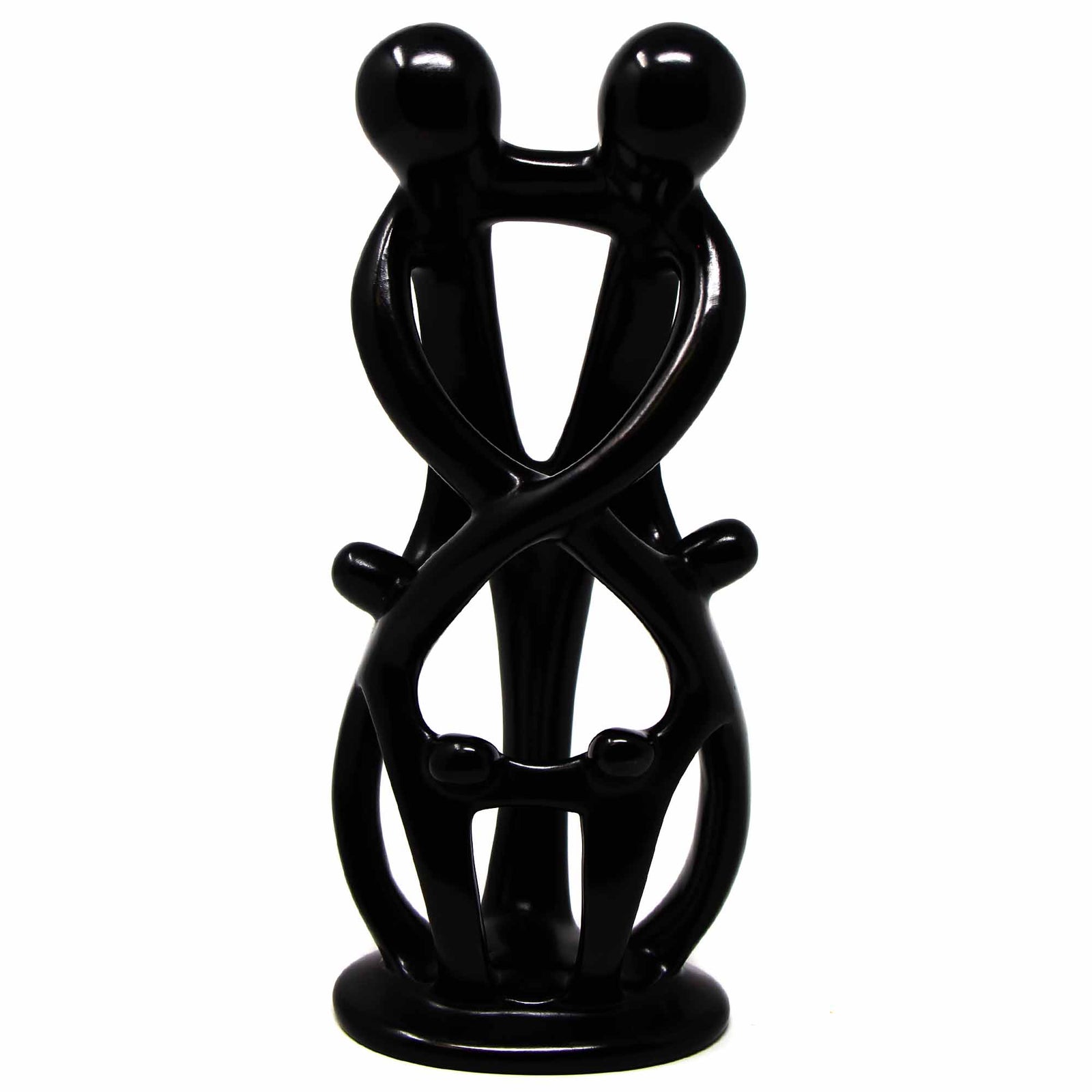 Soapstone Families - 8 inch Black Painted