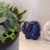 Soapstone Elephant - Medium - Dark Blue