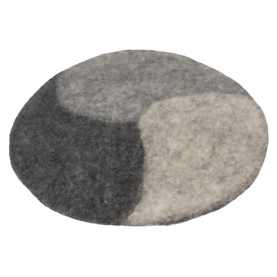 Handmade Felt Paisley Placemat Chargers in Cobblestone Greys, Set of 4