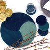 Handmade Felt Macaroon Coasters, Set of 4: Tidepool