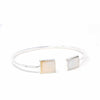 Alpaca Silver Mother-of-Pearl Squares Cuff Bracelet