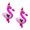 Flamingo Santa Handmade Felt Ornaments, Set of 2