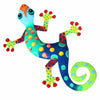 13 inch Painted Metal Drum Art Gecko - Florida Design
