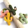 Hand-felted Cactus Napkin Rings, Set of Four Colors