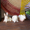 Soapstone Carved Floppy Bunnies, 3-Piece Set