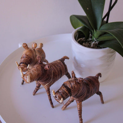 Cute Banana Fiber Warthog Sculpture