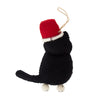 Handcrafted Felt Black and White Tabby Cat Felt Ornament