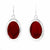 Alpaca Silver Red Jasper Oval Earrings