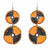 Maasai Bead Double Circle Dangle Earrings, Mango Orange and Black