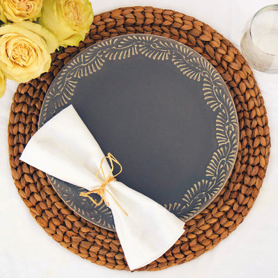 Encantada Handmade Pottery 11.75 Set of 2 Dinner Plates, Gris