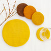 Handmade Felt Paisley Charger, Trivet & Coaster Gift Set in Honeybee Yellow