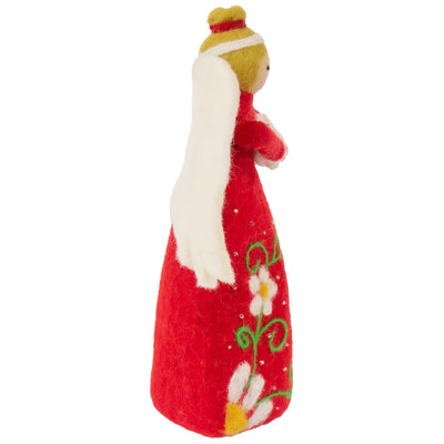 Handcrafted Felt Angel Tree Topper/Tabletop Decor, Red