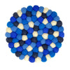 Felt Ball Trivets: Mediterranean Blue