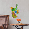 Peacock and Hibiscus Painted Haitian Steel Drum Wall Art
