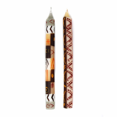 Unscented Hand-Painted Dinner Candles, Set of 2 (Akono Design)