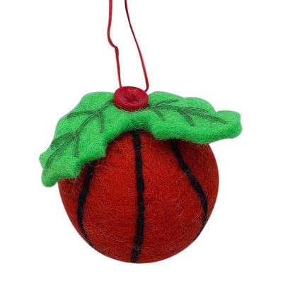 Sporty Kid Handmade Felt Ornament Collection: Soccer, Football, Baseball, Basketball