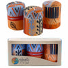 Unscented Hand-Painted Votive Candles, Boxed Set of 3 (Uzushi Design)