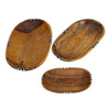 Nested Oval Olive Wood Serving Bowls with Bone Inlay Accent